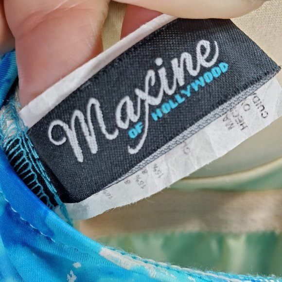 Maxine of Hollywood Draped Front Swimsuit 14 Large - Picture 4 of 4